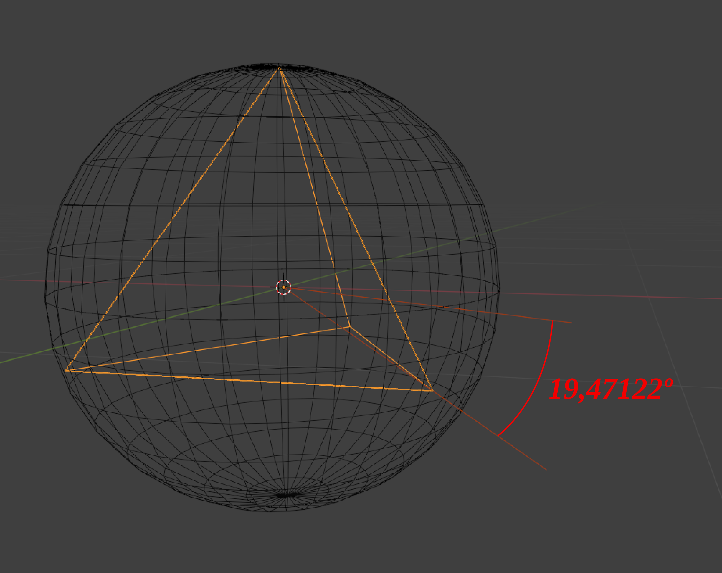 tetraedr inside sphere in 3d